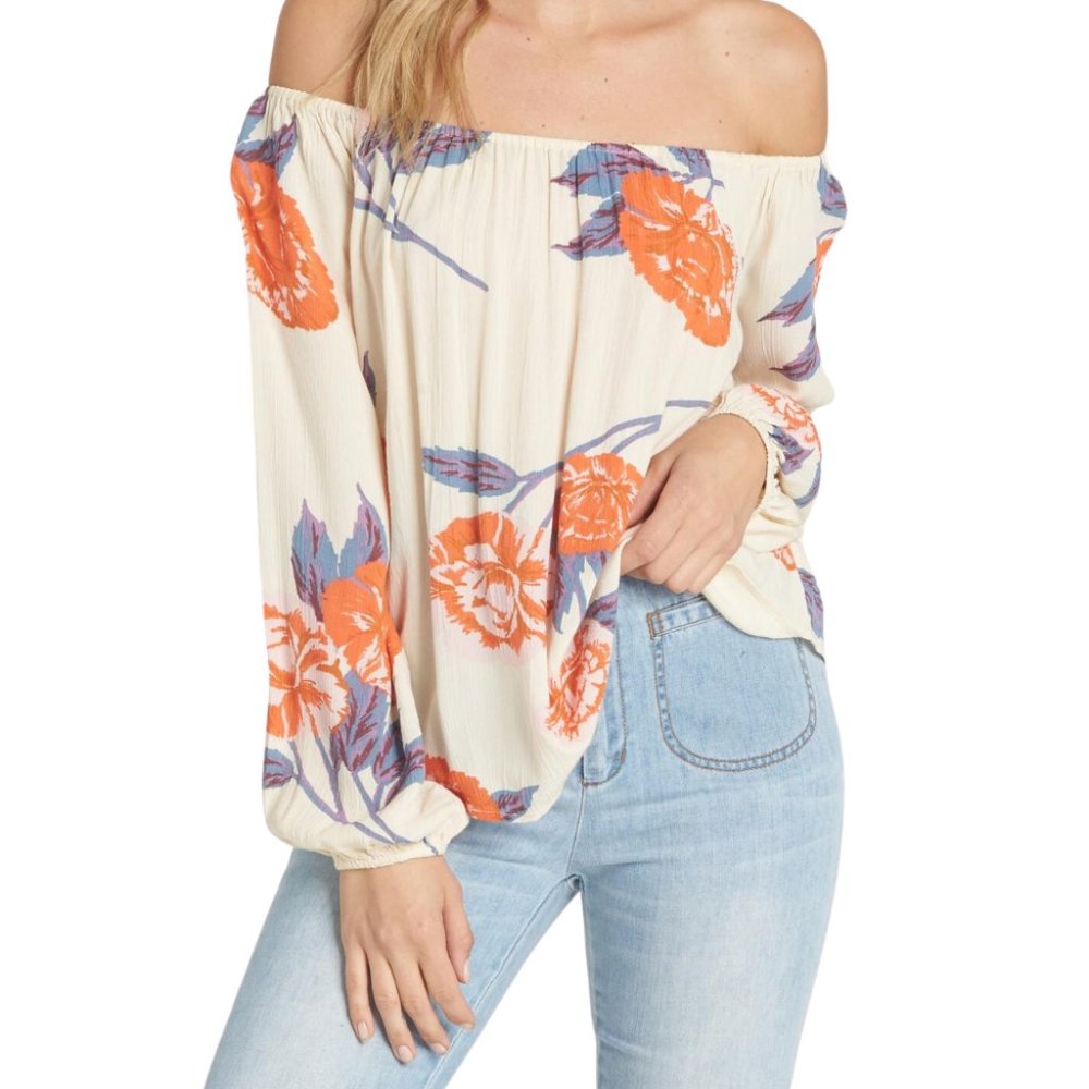 Billabong / PacSun off-the shoulder flowy top M